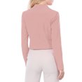 thumbnail image 3 of INSPIRE CHIC Veston de Rentrée pour Femme Tenue d'Enseignante Travail Bureau Blazer Sans Col Veston de Style Professionnel Décontracté Veste Courte Blazer S Rose, 3 of 8