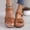 Bronze, variant on Drppepioner Women's Sandals,Summer New Foreign Trade Large Size Wedge With Fish Mouth Solid Color Large Size One Line Buckle Beach Sandals Black
