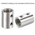 thumbnail image 5 of Unique Bargains Manchon de Filetage M10 M4 Connecteur de Tuyau Rond Écrou de Raccord Ton Argent 4 Pcs, 5 of 5
