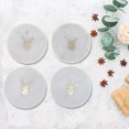 thumbnail image 2 of 4Pc White Marble Round Coaster W/ Deer Head Brass Inlay (4X4"), 2 of 4