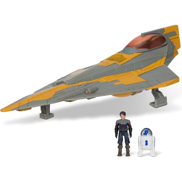 STAR WARS Micro Galaxy Squadron Chasseur Jedi d'Anakin Skywalker - Véhicule de Classe Chasseur Stellaire de 5 Pouces avec Deux Accessoires de Figurine Micro de 1 Pouce