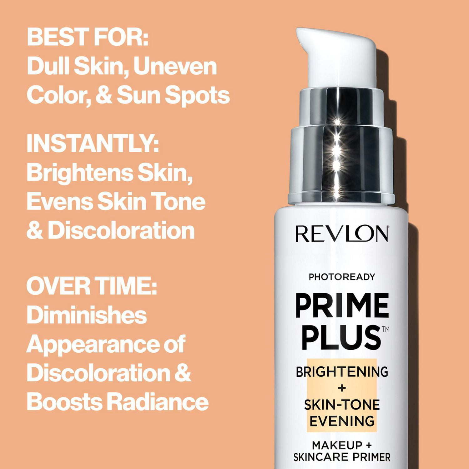 Revlon Photoready Prime Plus Éclaircissant + Maquillage de Soirée Teint + Base de Soin