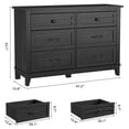 thumbnail image 3 of BeesClover Commode 6 Tiroirs pour Chambre, Commode à Tiroirs de 47 Po de Large avec Rangement Autoportante, Coffre de Rangement en Bois pour Salon, Chambre, Entrée, 3 of 7