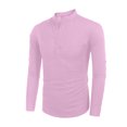 thumbnail image 2 of Wangsaura Men's Casual Shirt Solid Color Long Sleeve Stand Collar Button Tops, 2 of 7