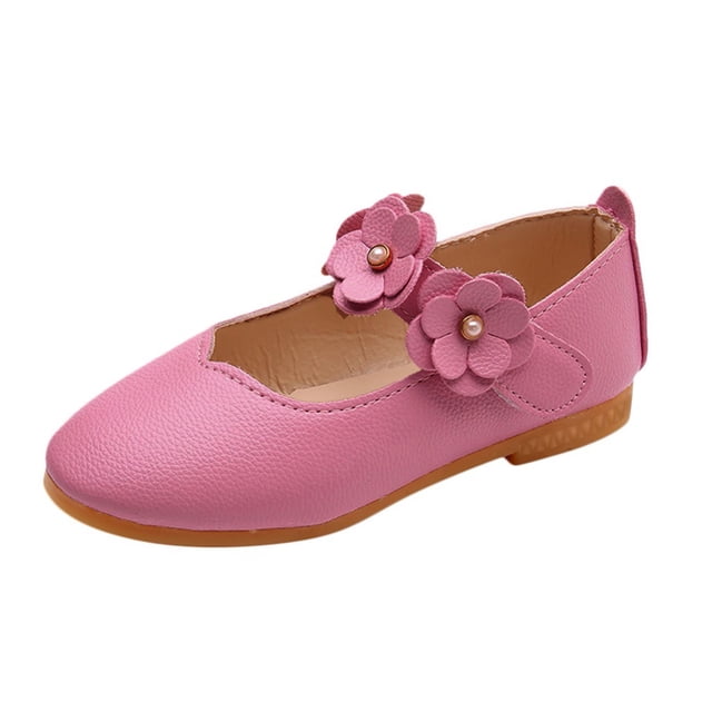 Kcodviy Dance Flower Shoes Student High Tops for Girls Soft Solid Children Baby Size 2 Shoes for Girls Princess Girls Single Kid Girls Shoes 8 Baby Shoes