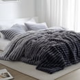 thumbnail image 1 of Regency Heights Full/Queen Size Comforter Set, Fluffy Ribbed Plush Comforter Set, 3-Piece Bedding Set, Grey Ombre, 1 of 8