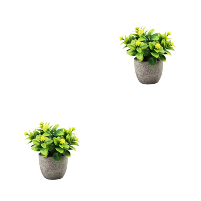 Redempat Plastic Easy To Clean Artificial Succulent Realistic Appearance Long-lasting Durability Eco-friendly newyellowbabysbreath 2Set