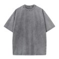 thumbnail image 4 of Vintage Washed Distressed Retro T-Shirt Oversized Short Sleeve Batik Cotton Tee - Unisex, 4 of 4