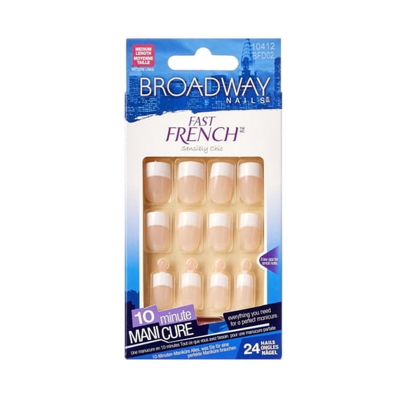 KISS Fast French - Broadway Pink - Fake Nail, Medium
