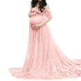 thumbnail image 1 of Vedolay Robe de Maternité Été Robe de Maternité Sans Bretelles Froncée Maxi Tube avec Poches Rose m, 1 of 5