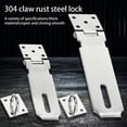thumbnail image 3 of Padlock Hasp Stainless Steel Window Cupboard Locker Mailbox Lock Plate Hotel Office Outdoor Gate Shed Safety Latch Anti-lost 4 Inch, 3 of 9