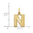 thumbnail image 4 of Diamond2Deal 14K Pendentif Initiale Lettre N en Satin Or Jaune pour Femmes, 4 of 6