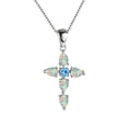 thumbnail image 1 of Unisex Cross Pendant Necklace Female Summer Clavicle Chain Opal Rhinestone Jewelry, 1 of 9