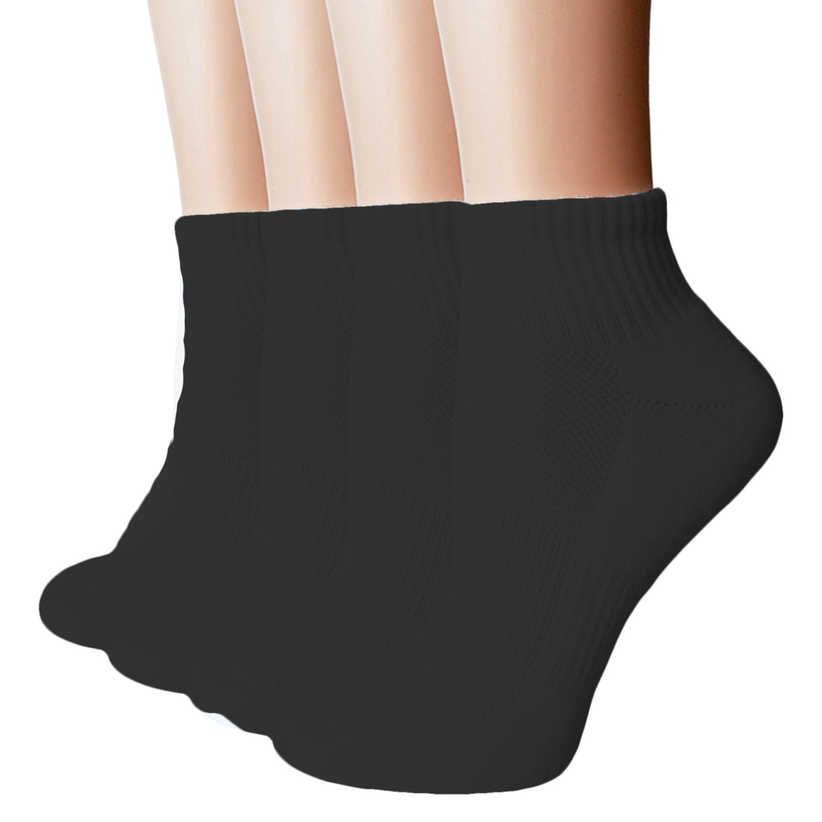 TSADFHJI Socks Socks for Women Women's Blister Wicking Athletic Ankle Quarter Cushion Cotton Socks 4 Pack for Running Tennis and Workout Plus Size Socks for Women Yellow Black One Size