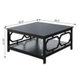 thumbnail image 3 of Convenience Concepts Omega Table Basse Carrée avec Grande Surface et Tablette Inférieure, Noir, 3 of 5
