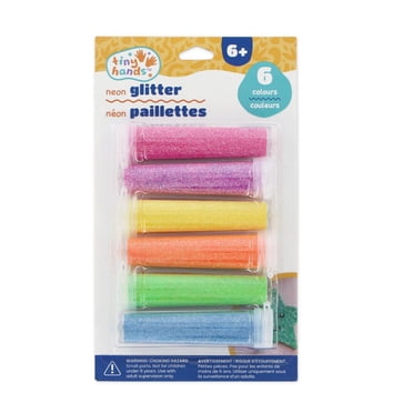 TINY HANDS Neon Glitter 6-Colour Craft Pack, Ages 6+, 6 pcs