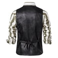 thumbnail image 3 of Birdeem Men Solid Fashion Have Pockets Single Breasted Stage Costume Vest Tops Blouse, 3 of 9