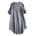 thumbnail image 4 of XZNGL Plus Size Top Women Button Up Pullover Cotton Striped Top Plus Size Tunic Blouse Button Up Shirt, 4 of 5
