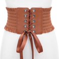 thumbnail image 2 of fastboy Ceinture Charme pour Femmes Grand sous-Poitrine Cosplay Taille Haute Nœud Extensible Brun Clair Type A 1ensemble, 2 of 3