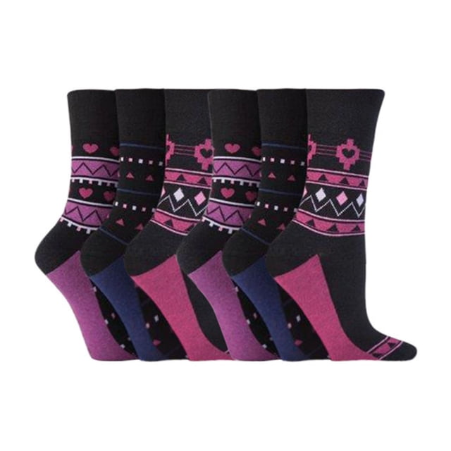 Gentle Grip - 6 Pairs Ladies Gentle Grip Non Elastic Crew Socks