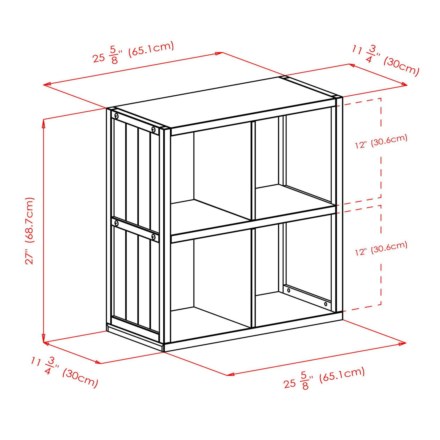Timothy shelf 2 x Cube with Wainscoting Panel