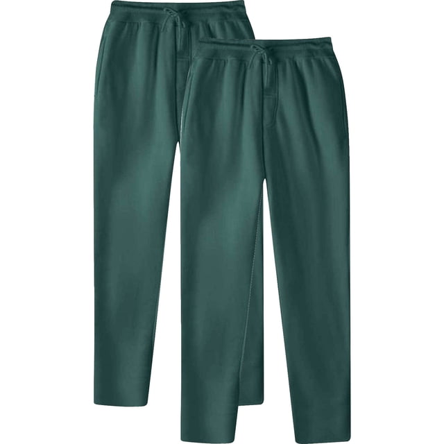 RKSTN Mens Pants Loose Soft Fashion Drawstring Elastic Waist Solid Color Casual Sweat Length Pants 2 PC Outdoor Hiking Workout Pants
