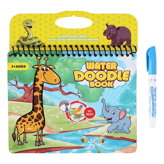 A Reusable Water Doodle Book, Magic Drawing Toy With Pen Educational Gift For Children Learning