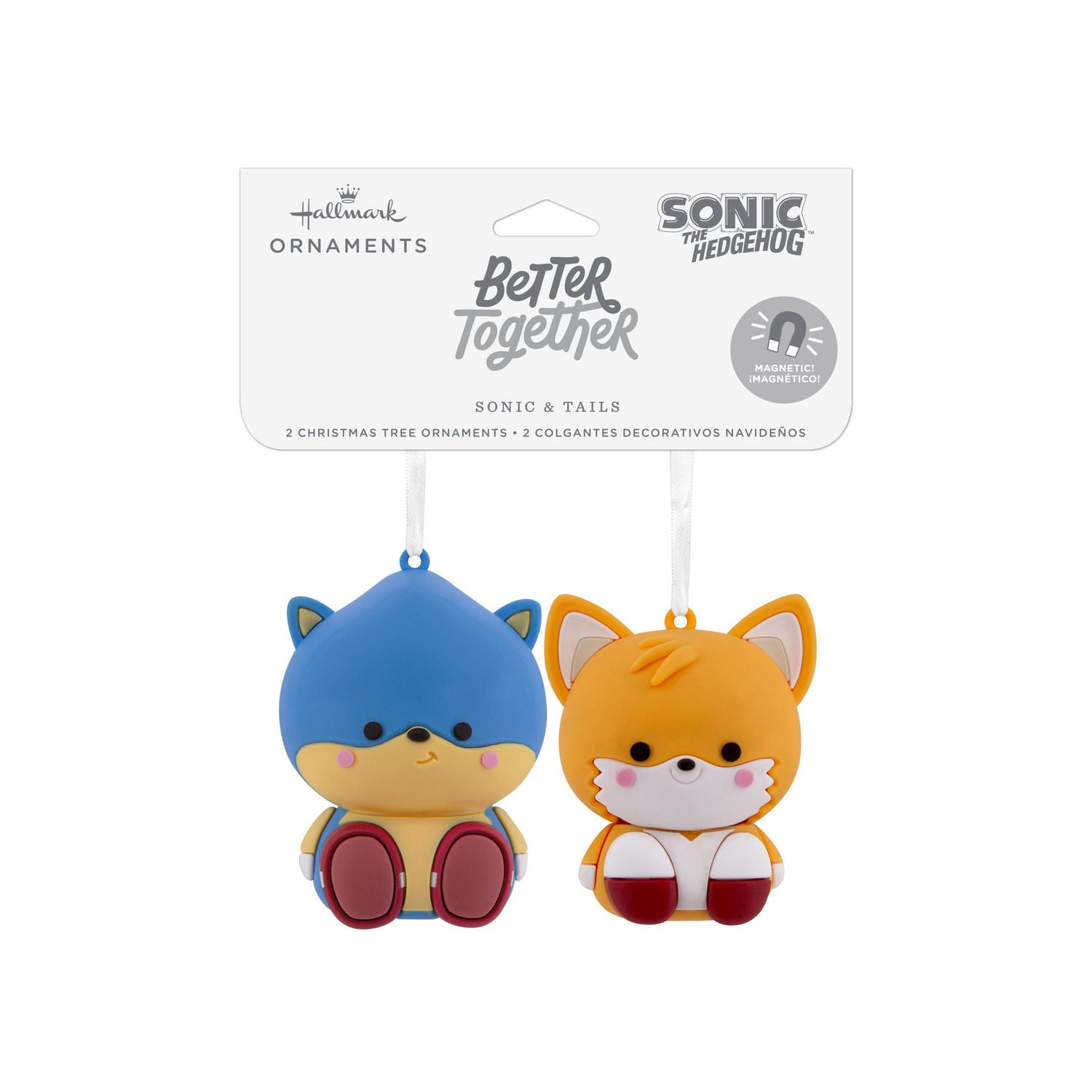 Décorations Hallmark de Noël (« Better Together », Sonic le hérisson et Tails, magnétiques), ensemble de 2
