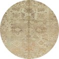 thumbnail image 1 of Ahgly Company Tapis d'Intérieur Rond Abstrait Gingembre Brun Vert Zone Orientale, 6' Rond, 1 of 6