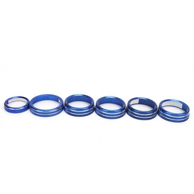 Sonew Climate Control Knob Ring,AC Button Trim,6PCS AC Audio Headlight Button Covers Blue Short Type Replacement For Ford F‑150 4‑Wheel Drive Trailer 2018‑2020