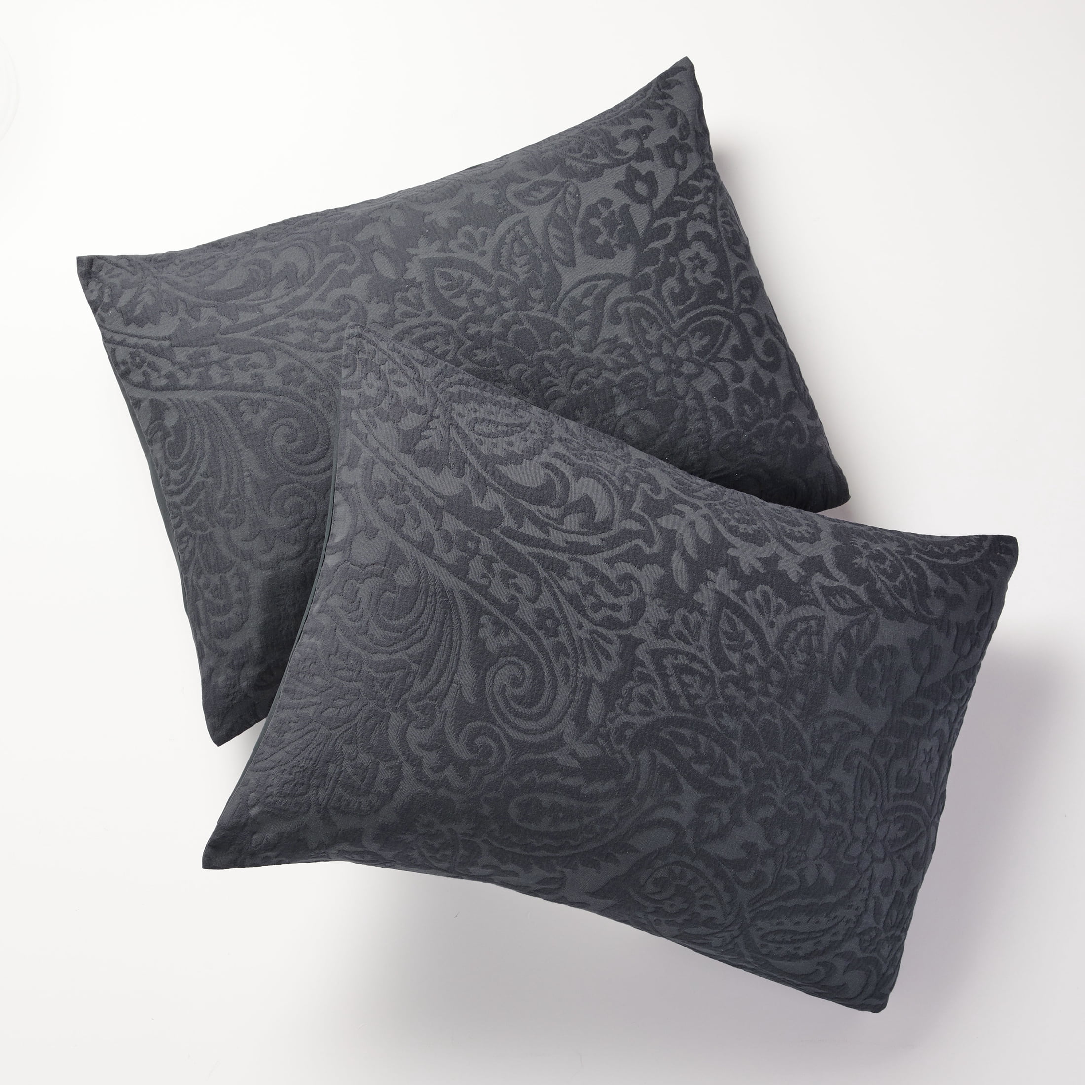 Ensemble de couette Better Homes & Gardens Paisley Matelassé, 3 pièces, gris, très grand lit, tous âges