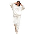 thumbnail image 2 of UKAP Ladies Sweatsuits Solid Color Two Piece Outfit Long Sleeve Jogger Set Loungewear Jogging Lounge Sets White XL, 2 of 7