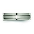 thumbnail image 3 of Titanium Grooved 6mm Brushed and Polished Band Ring 6.5 Size, 3 of 6