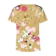 thumbnail image 4 of Hauts d'Été Grande Taille pour Femmes Tendance Femmes Blouse Imprimée d'Été T-Shirts Décontractés à Col en V Manches Courtes T-Shirts Hauts T-Shirt à Col en V Femmes en Liquidation, 4 of 5