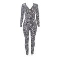 thumbnail image 4 of Combinaison Short Femme Mode Décontractée Pantalon à Boutons Imprimé Manches Longues Combinaison de Maison Combinaisons pour Femmes en Liquidation, 4 of 8