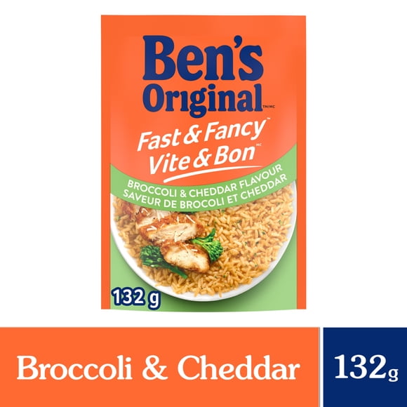 BEN'S ORIGINAL FAST & FANCY Broccoli & Cheddar Flavour Rice, 132g pouch