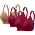 thumbnail image 2 of Bras for Women, 3PCS Womans Printing Gathered Together Large Size Daily Bra Underwear No Rims, 2 of 9