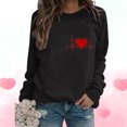 thumbnail image 1 of Qertyioot T-Shirt Graphique pour Femmes de la Saint-Valentin à Manches Longues, Haut à Col Rond Imprimé, Chandail Décontracté, 1 of 6