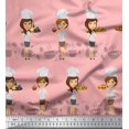 thumbnail image 1 of Soimoi Georgette Viscose Fabric Cook Girl Print Fabric by the Yard 42 Inch Wide, 1 of 3