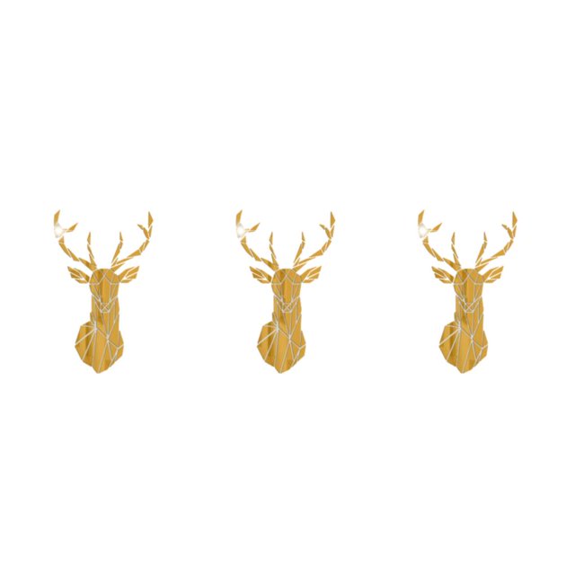 Decodeary Personalized Home Style With 3D Mirror Deer Wall Stickers Acrylic 3D Deer Head Mirror Wall Sticker Multifunctional gold S 3Set