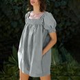 thumbnail image 4 of BEFOKA Robe pour Femme Grande Taille, Liquidation de Robes d'Été pour Femmes, Robe d'Été Mini pour Femme Robe de Plage Ligne A Décontractée Ample Robe Soleil avec Poches Plissée à Manches Courtes Col Évasé, 4 of 4