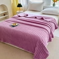 thumbnail image 1 of Wuztai 59x40 Inch Fleece Throw Blanket for Couch, Soft Warm Fluffy Cream Solid Color Blanket, Decorative Giftable Striped Blankets for Bed Sofa Travel, 1 of 6