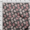 thumbnail image 3 of oneOone Polyester Spandex Gray Fabric Florals Sewing Material Print Fabric By The Yard 56 Inch Wide, 3 of 4