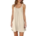 thumbnail image 1 of Robe Courte d'Été pour Femme de Plage - par-Dessus de Bikini, Sans Manches Évasée, Robe T-Shirt Décontractée Mini, Polyester, Tailles P - TTG, 1 of 4
