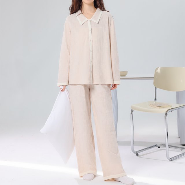 LSLJS Ensemble de Pyjama pour Femme à Col Rabattu, Tenue d'Intérieur, Haut à Manches Longues, Pantalon, Nuisette de Pyjama, Ensembles de Pyjama pour Femmes, Cadeaux pour Femmes