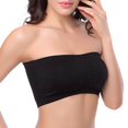 thumbnail image 1 of AMERTEER Double Layers Plus Size Strapless Bra Bandeau Tube Removable Padded Top Stretchy, 1 of 5