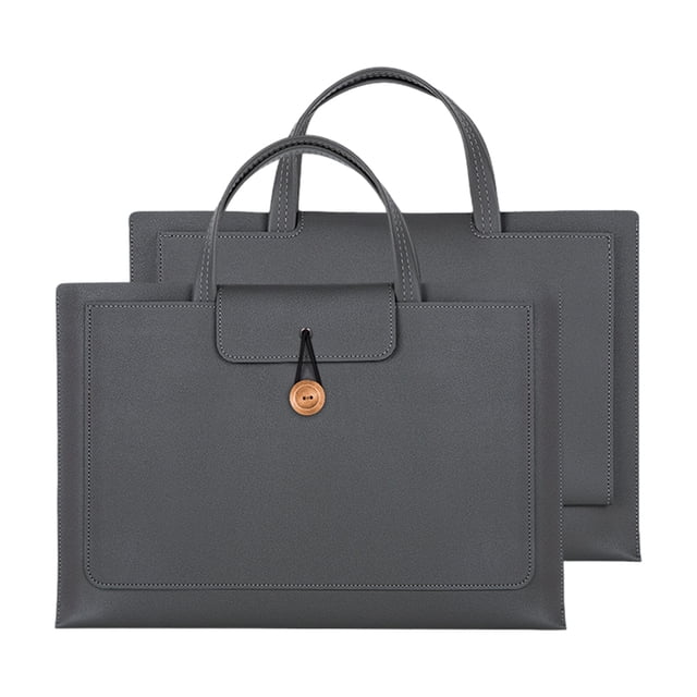 Eoozwa Sac pour Ordinateur Portable Extensible à Grande Capacité, Sac à Main d'Ordinateur en Cuir PU Résistant à l'Usure avec Rangement à 3 Couches, Mallette d'Affaires à Accès Facile