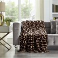 thumbnail image 2 of Posh Living Maia 50" x 60" Giraffe Faux Fur Fabric Throw in Multi-Color, 2 of 7