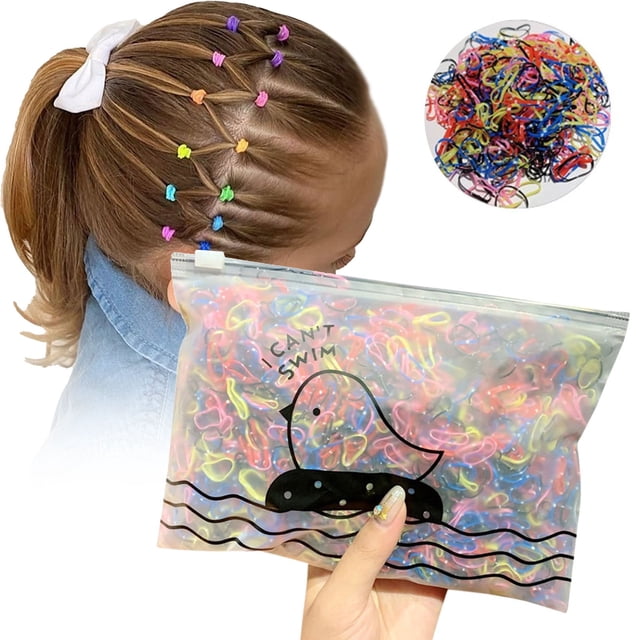 1000 Pack Disposable Elastic Hair Bands for Girls Fashion Colorful Stretchable Rubber Ties Bulk Assortment 1000PCS