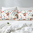 thumbnail image 4 of YST Monkey Sheets Full Sheet Set For Girls Kids Cute Flower Animal Sheet Set, Wild Animal Bed Sheets Set Botanical Flower Pattern 3D Bedding Set, 1 Top Sheet 1 Fitted Sheet 2 Pillowcases, 4 of 5